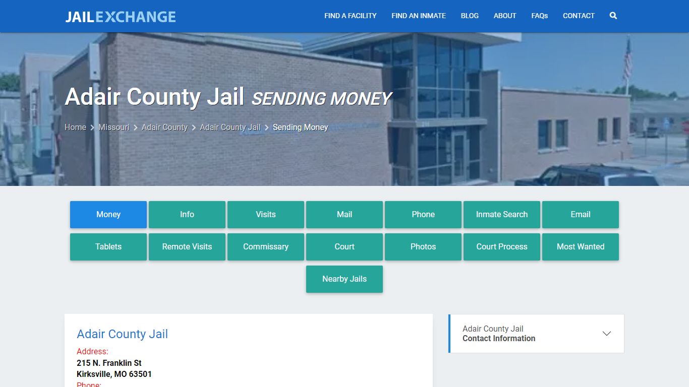 Send Money to Inmate - Adair County Jail, MO - Jail Exchange